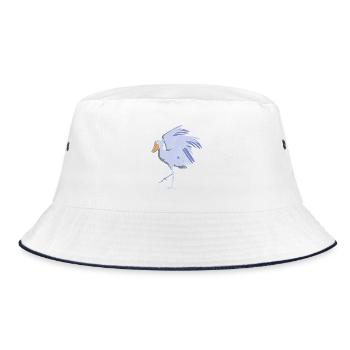 Schuhschnabel Vogel Shoebill - Bucket Hat - Weiß/Navy - Vorne