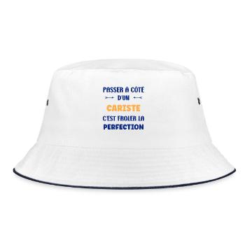 Perfekter Gabelstaplerfahrer in Aktion - Bucket Hat - Weiß/Navy - Vorne