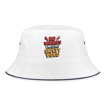 Don't worry – safety video memes - Bucket Hat - white/navy - Front