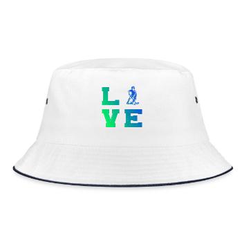 Floorball Stil für jeden Anlass - Bucket Hat - Weiß/Navy - Vorne