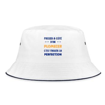 Klempner - Bucket Hat - Weiß/Navy - Vorne