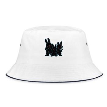 ninja Easter bunny dabbing, cool bunny gang - Bucket Hat - white/navy - Front