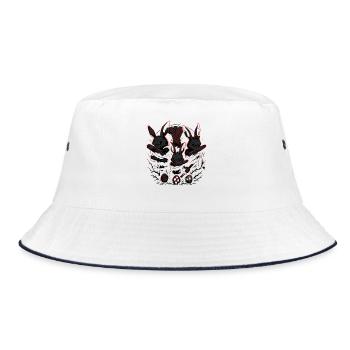 böse osterhasen dabbing, dark easter gang - Bucket Hat - Weiß/Navy - Vorne