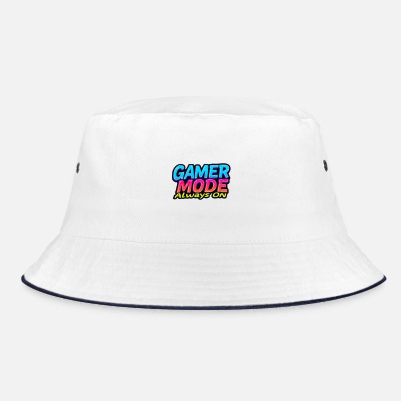 Gamer Mode Always On - Bucket Hat - white/navy