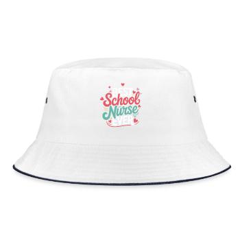 Best School Nurse Ever - Bucket Hat - white/navy - Front