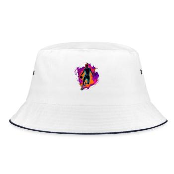 Basketball Player Retro Look - Bucket Hat - white/navy - Front