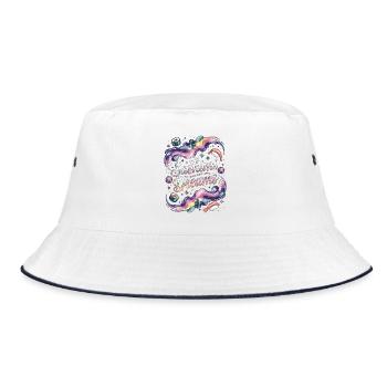 Sushi Sashimi Dreams Seafood Lover Japanese Food - Bucket Hat - Weiß/Navy - Vorne