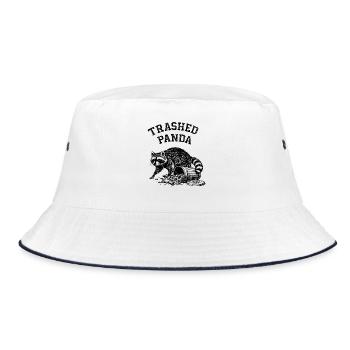 Trashed Panda - Bucket Hat - Weiß/Navy - Vorne