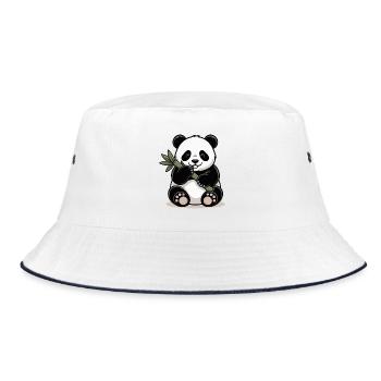 Panda avec un bâton de bambou - Bob - blanc/marine - Devant