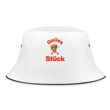 Piece: Pizza Edition, Foodie, Pizza Lover - Bucket Hat - white/navy - Front