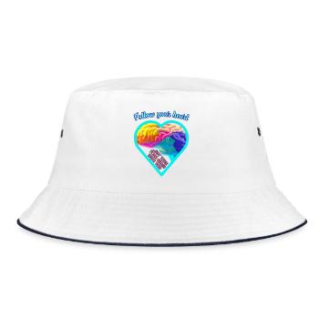 Brain & Heart - Bucket Hat - white/navy - Front