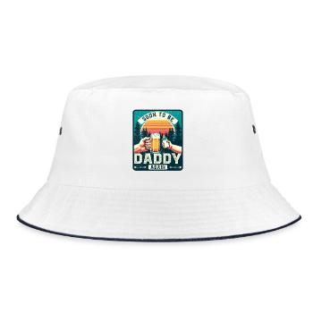Wieder Papa , Werdender Papa, Zukünftiger Vater - Bucket Hat - Weiß/Navy - Vorne