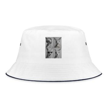 känguru - Bucket Hat - Weiß/Navy - Vorne