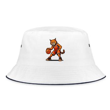 Basketball Cat Blaze - Bucket Hat - white/navy - Front