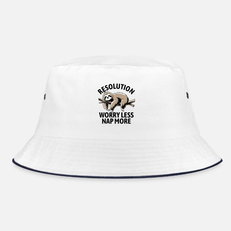 Worry less, nap more | gute Vorsätze Bucket Hat