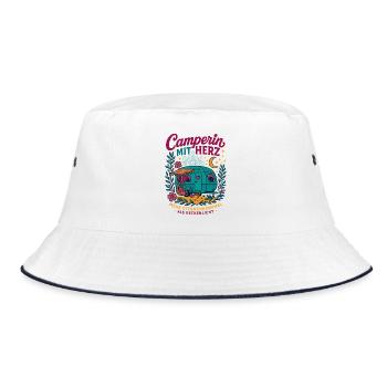 Campeur avec du cœur, caravane amoureuse de la nature - Bob - blanc/marine - Devant