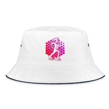 Modern Running Artwork - Bucket Hat - white/navy - Front