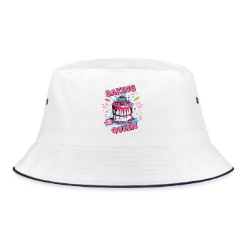 Backing Baking Queen Baking Fairy Baker Cake - Bucket Hat - white/navy - Front