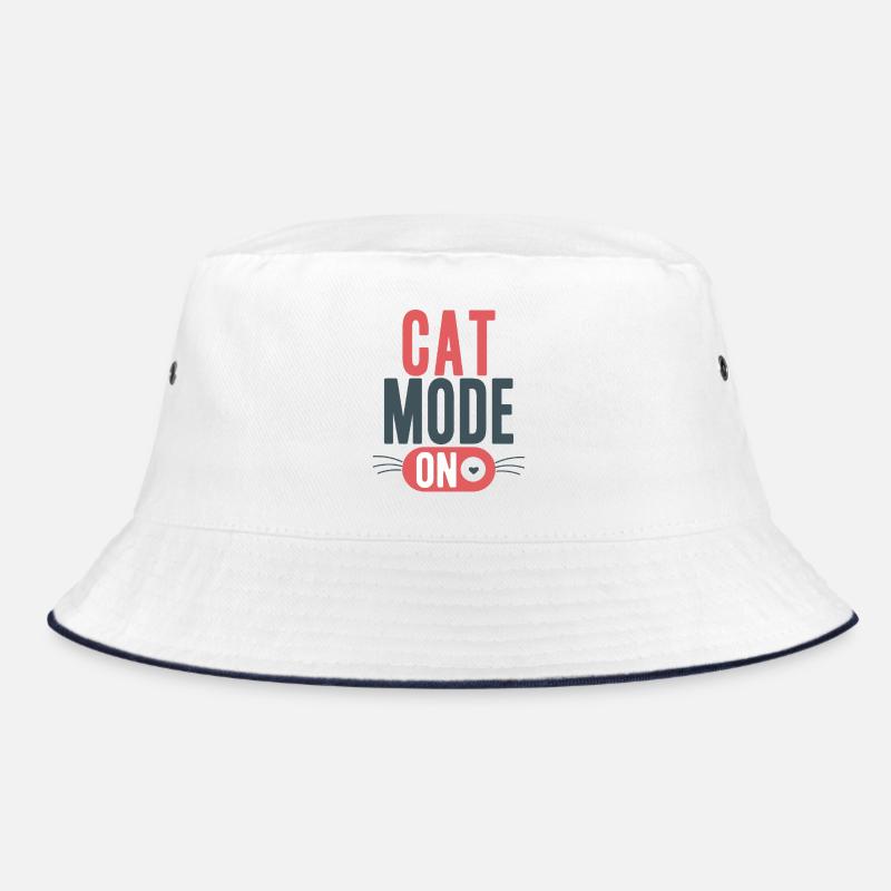 Cat Mode On Whisker Switch Typography Bucket Hat