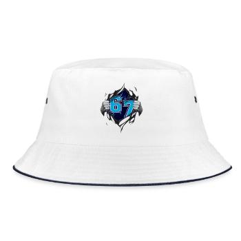 67 - Bucket Hat - white/navy - Front