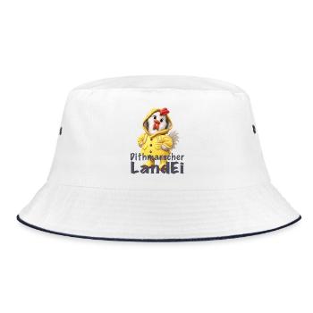 Dithmarscher Landei Raincoat - Bucket Hat - white/navy - Front