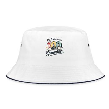 My Students: 100 Days Smarter - Bucket Hat - white/navy - Front
