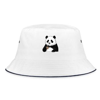 Panda caneuse, amateur de café du matin, grognon matinal - Bob - blanc/marine - Devant
