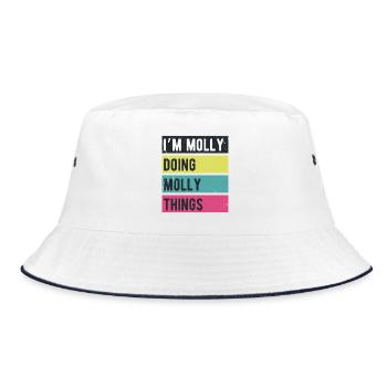 Je suis Molly qui fait des choses Molly Couleurs rétro - Bob - blanc/marine - Devant