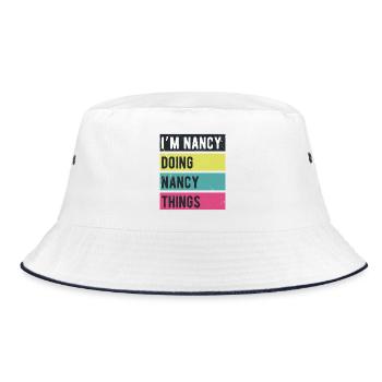 I’m Nancy Doing Nancy Things Retro Colors - Bucket Hat - white/navy - Front