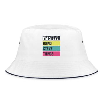Je suis Steve qui fait des choses Steve Couleurs rétro - Bob - blanc/marine - Devant