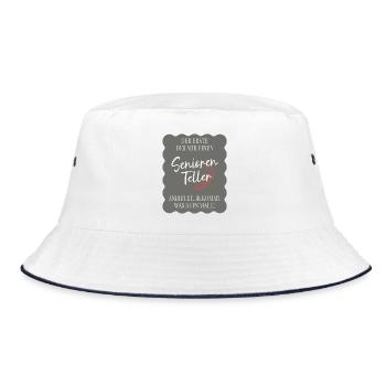 Senior Plate – Funny Saying for Seniors - Bucket Hat - white/navy - Front