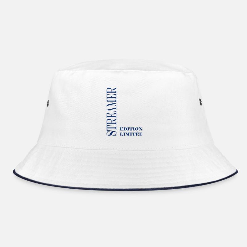Limitierte Edition Blue Serif Streamer Bucket Hat