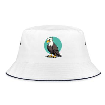 Proud Eagle Majestic Bird of Prey - Bucket Hat - white/navy - Front