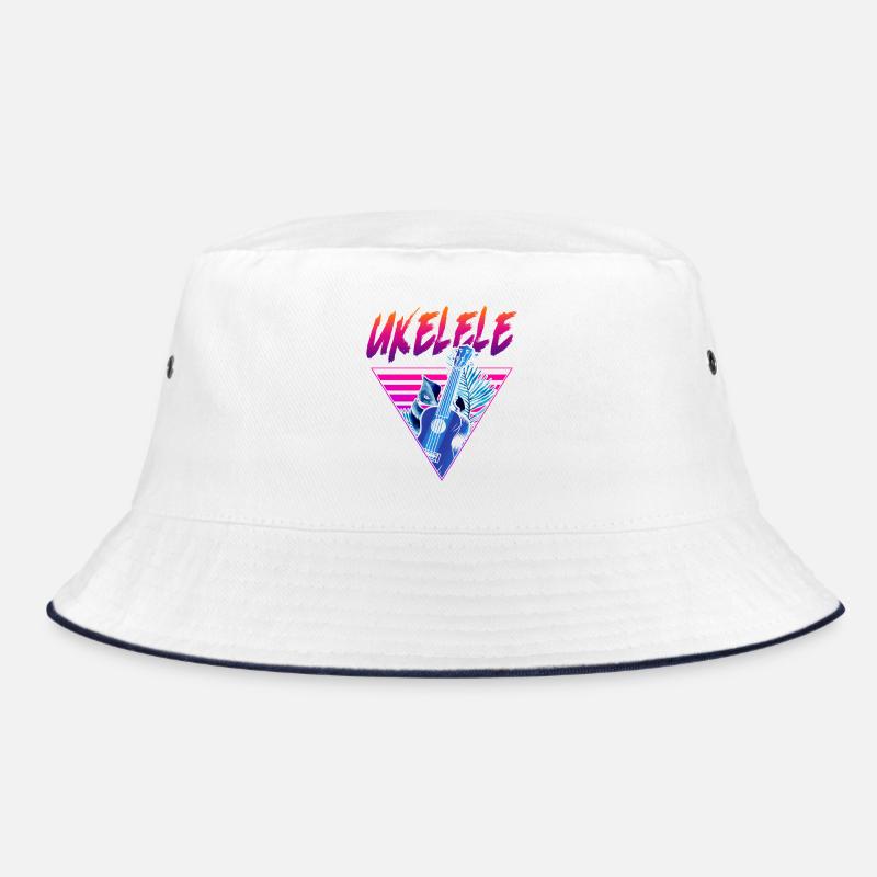 Hawaiian Ukulele Uke Retro 80s 90s Bucket Hat