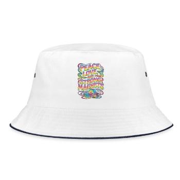 MRI Tech Peace Love And Radiologic Technologist - Bucket Hat - white/navy - Front