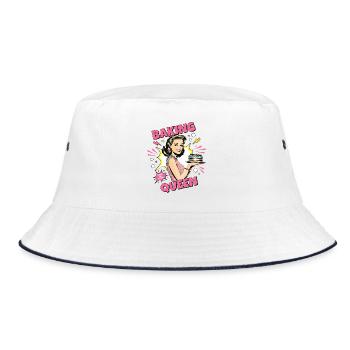 Baking Cake Baking Queen Baking Fairy Baker Pop Art - Bucket Hat - white/navy - Front