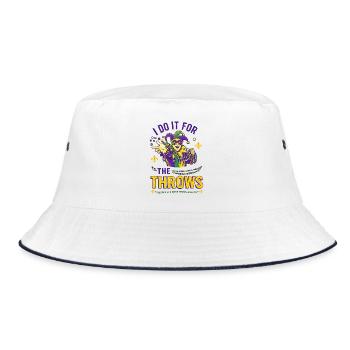 Mardi Gras Jester Beads - Bucket Hat - white/navy - Front