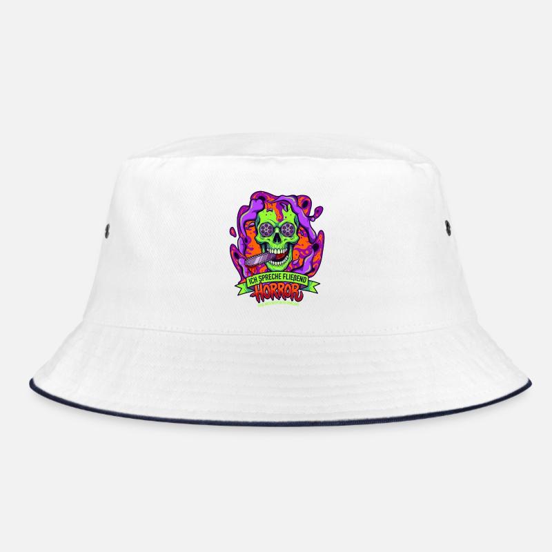 Neon Skull Horror with Tentacles Bucket Hat