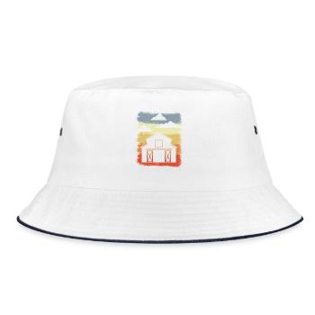 Retro Barn - Bucket Hat - white/navy - Front