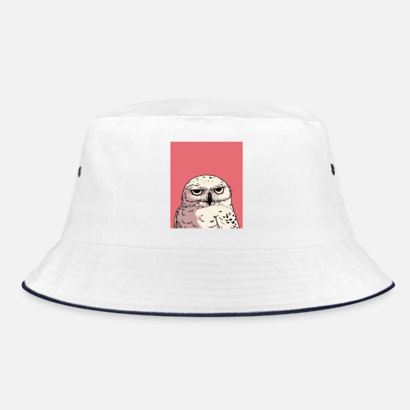 Grumpy Owl Illustration – Judgmental Animal Art De Bucket Hat