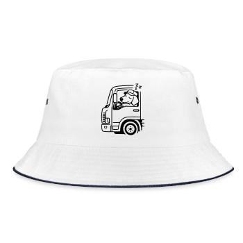 Chauffeur camion Chauffeur longue distance Chienne dormant - Bob - blanc/marine - Devant