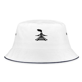 Railway Sketch - Bucket Hat - white/navy - Front