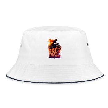 Ride Fast Live Free - Bucket Hat - white/navy - Front