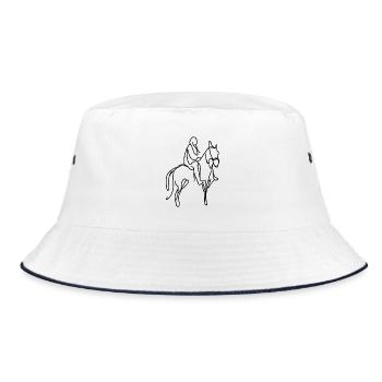 Tab Drawing - Bucket Hat - white/navy - Front