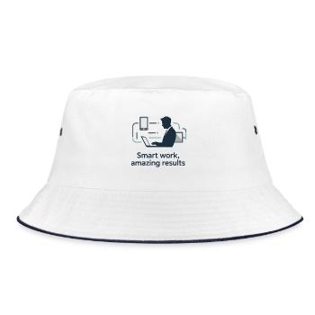 Smart Work Tech Silhouette - Bucket Hat - Weiß/Navy - Vorne