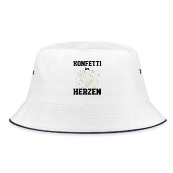 CONFETTI IN THE HEART – Carnival Carnival Party Spruc - Bucket Hat - white/navy - Front