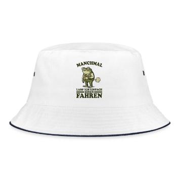Funny Saying, Meme, Frog, Fart, Fart, Sarcasm - Bucket Hat - white/navy - Front
