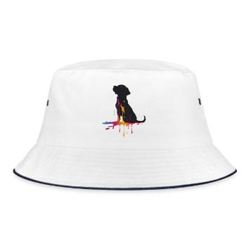 Silhouette d’un chien avec des gouttes de peinture - Bob - blanc/marine - Devant