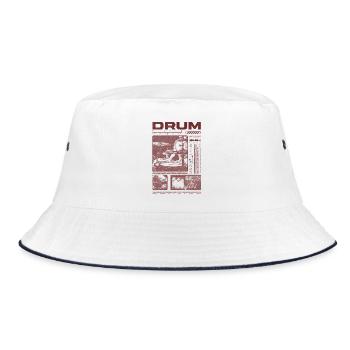Rock Drummer Drum Player Streetwear - Bucket Hat - white/navy - Front