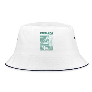 Rock Drummer Drum Player Streetwear - Bucket Hat - white/navy - Front